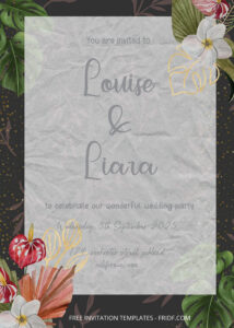 FREE PDF Invitation - Tropical Floral Wedding Invitation Templates