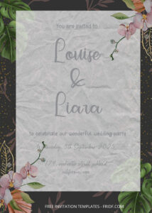 FREE PDF Invitation - Tropical Floral Wedding Invitation Templates