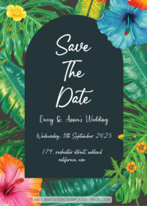 FREE PDF Invitation - Tropical Party Wedding Invitation Templates
