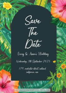 FREE PDF Invitation - Tropical Party Wedding Invitation Templates