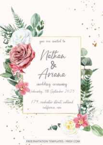 FREE PDF Invitation - Urban Floral Wedding Invitation Templates