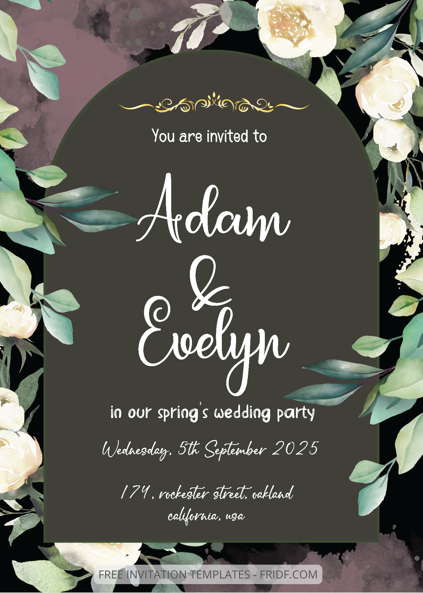 FREE PDF Invitation - White Amongst Black Wedding Invitation Templates ...