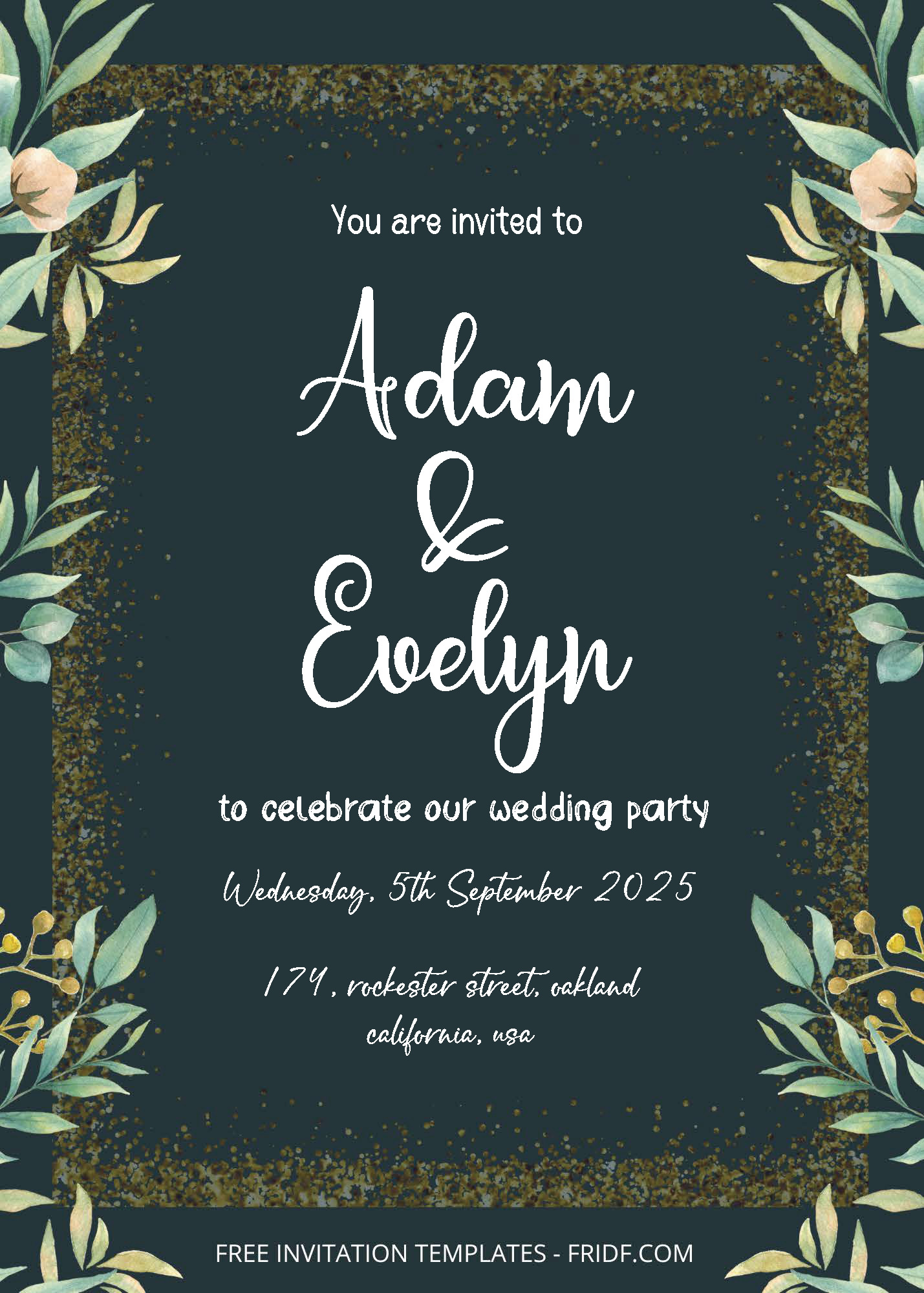 FREE PDF Invitation - Wildflower Garden Wedding Invitation Templates ...