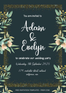 FREE PDF Invitation - Wildflower Garden Wedding Invitation Templates