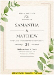 (Easily Edit PDF Invitation) Rustic Foliage Wedding Invitation A