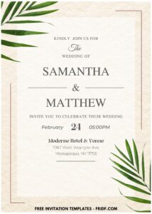 (Easily Edit PDF Invitation) Rustic Foliage Wedding Invitation B