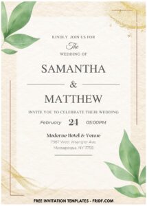 (Easily Edit PDF Invitation) Rustic Foliage Wedding Invitation C