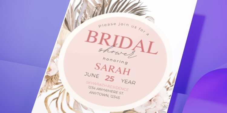 (Easily Edit PDF Invitation) Chic Boho Floral Wreath Wedding Invitation