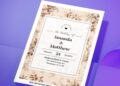 (Easily Edit PDF Invitation) Enchanted Floral Edge Wedding Invitation
