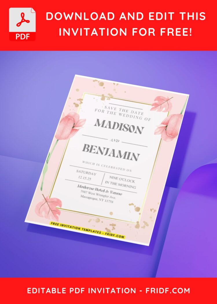 (Easily Edit PDF Invitation) Spring Tulip Wedding Invitation - FRIDF ...