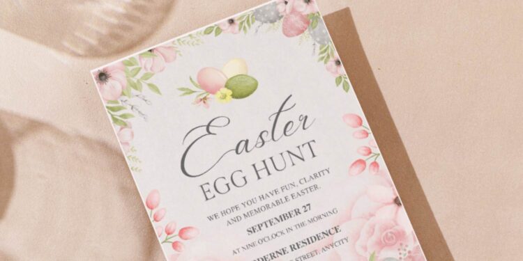 (Easily Edit PDF Invitation) Easter Egg Hunt Floral Invitation