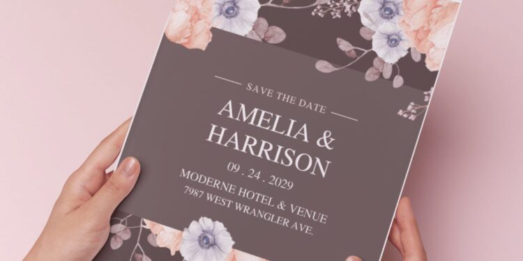 (Easily Edit PDF Invitation) Elegant Peony & Anemone Wedding Invitation