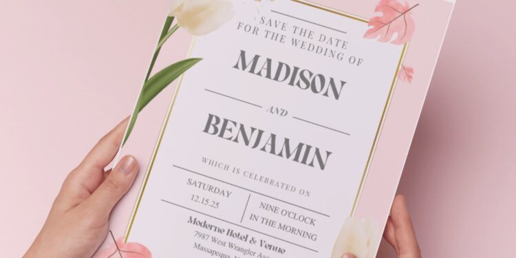 (Easily Edit PDF Invitation) Spring Tulip Wedding Invitation