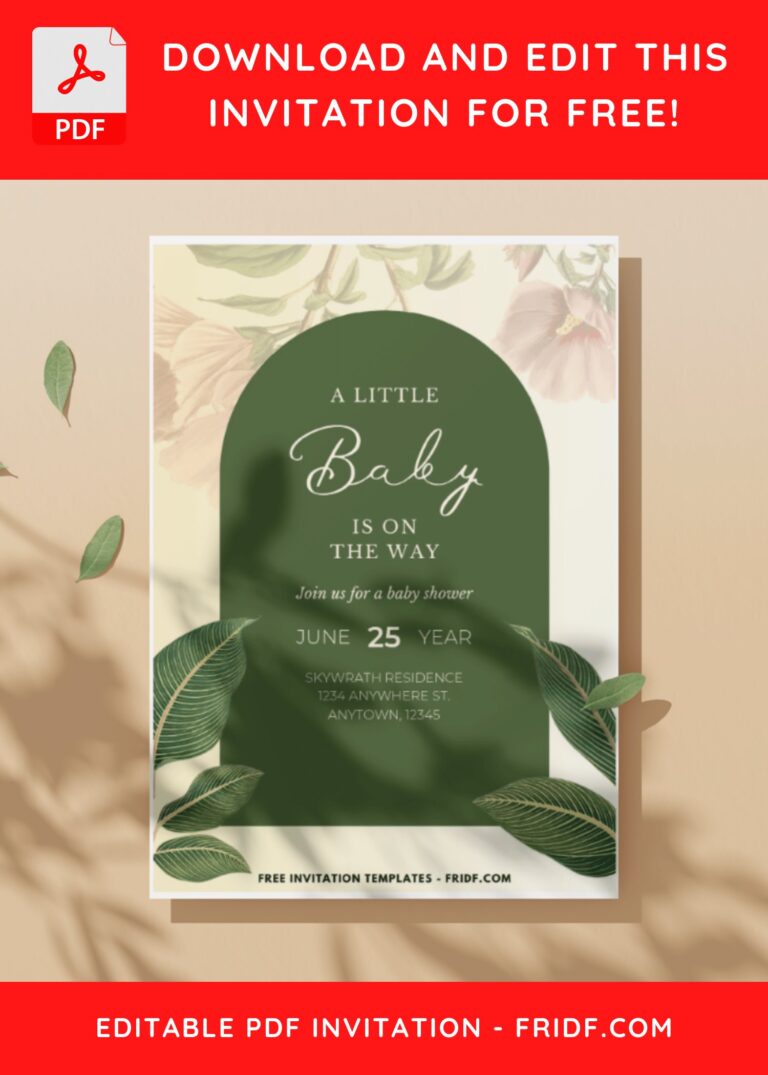 (Easily Edit PDF Invitation) Beautiful Amaryllis Flower Baby Shower ...