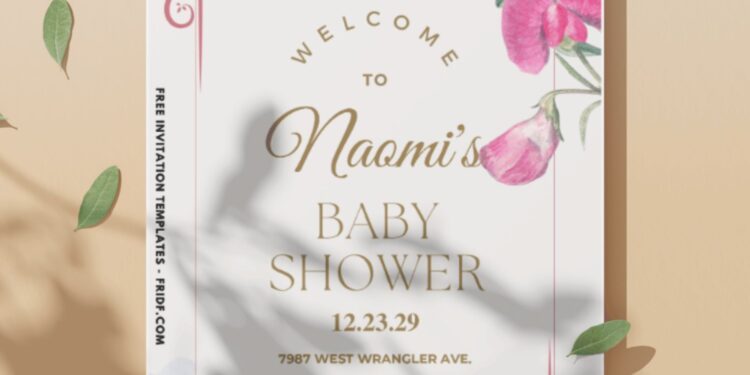(Easily Edit PDF Invitation) Whimsical Delphinium Baby Shower Invitation