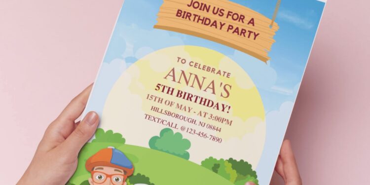 (Free PDF Invitation) Playful Blippi Birthday Invitation