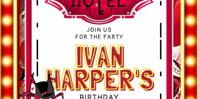 FREE Editable Hazbin Hotel Birthday Invitations