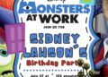 FREE Editable Monsters at Work Birthday Invitations