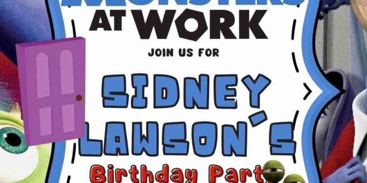 FREE Editable Monsters at Work Birthday Invitations