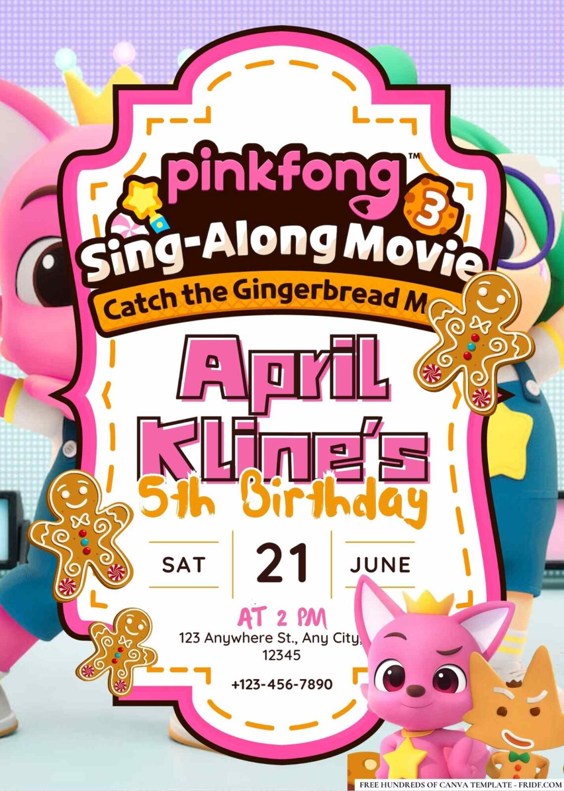 FREE Editable Pinkfong Sing-Along Birthday Invitations