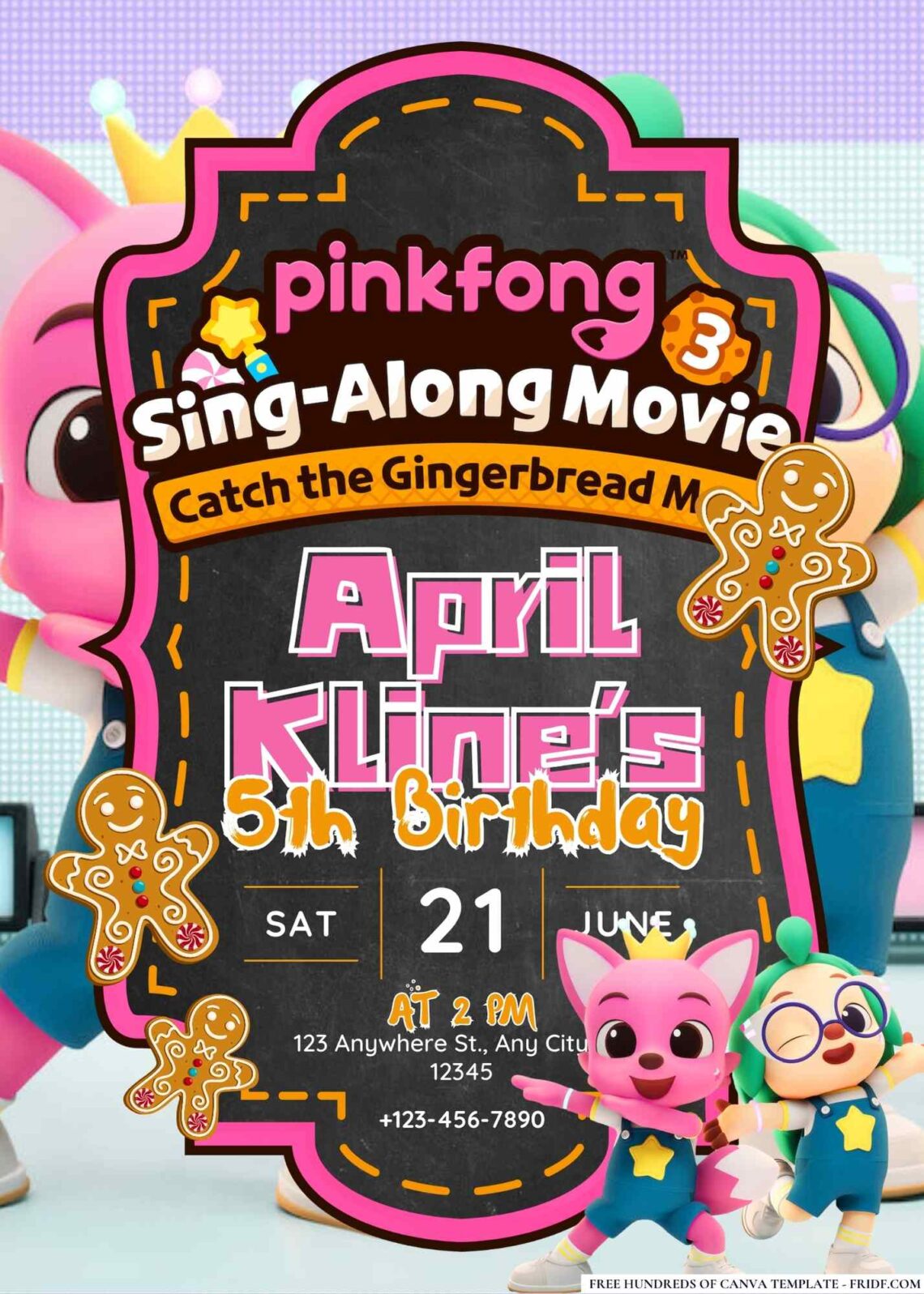 FREE Editable Pinkfong Sing-Along Birthday Invitations