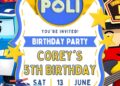 FREE Editable Robocar Poli Birthday Invitations