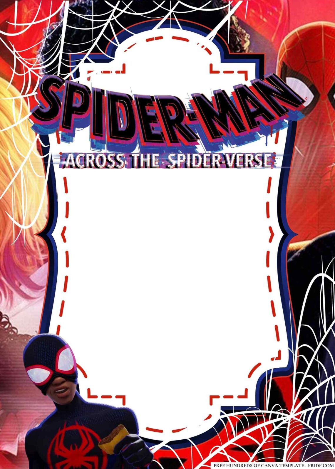 FREE Editable Spider-Man: Across The Spider-Verse Birthday Invitations ...