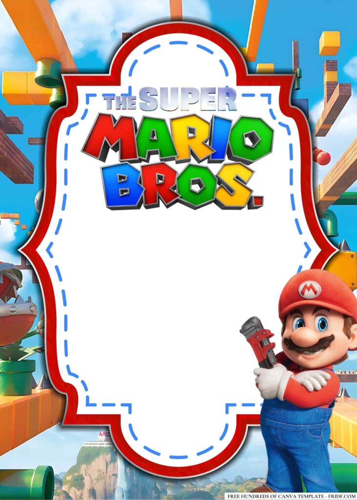 Free Editable Super Mario Bros. Birthday Invitations