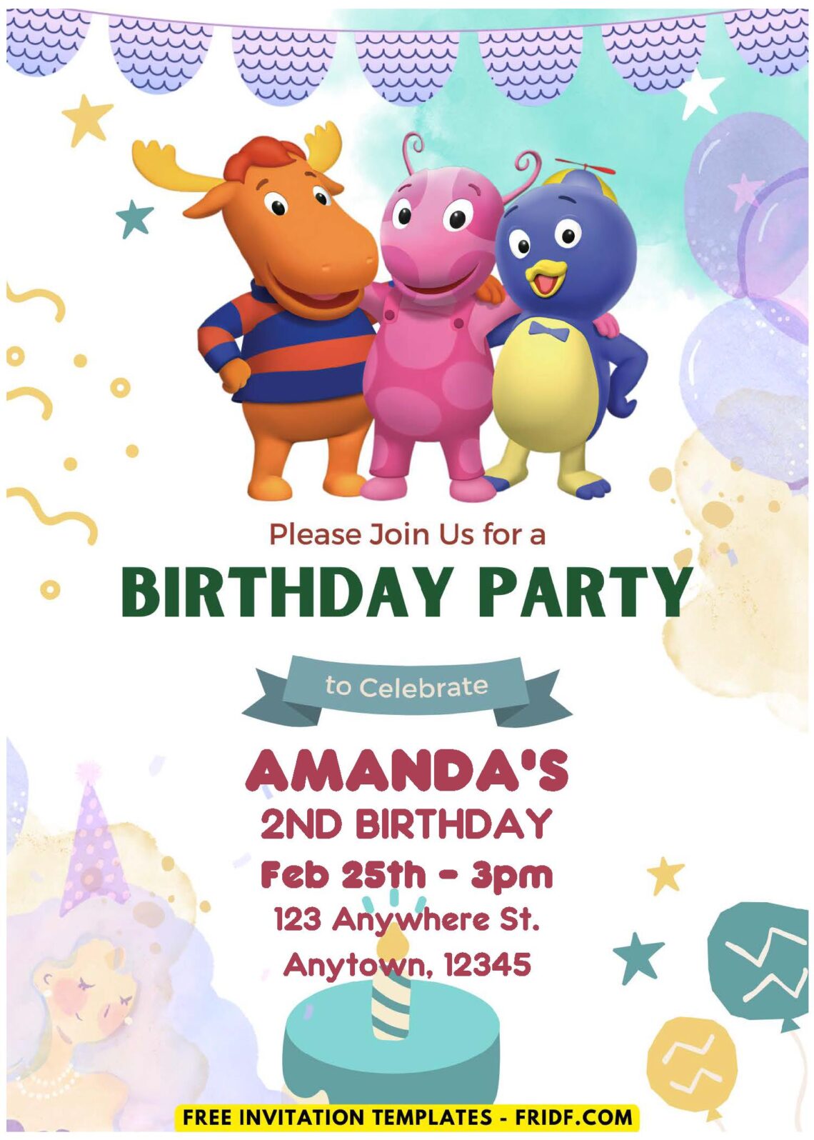 (Free PDF Invitation) Whimsy Nick Jr Backyardigans Birthday Invitation ...