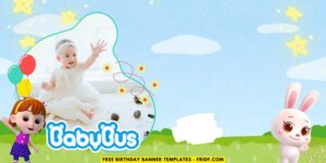 (Free Canva Template) Magical BabyBus Birthday Banner Templates C