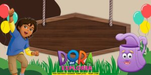 (Free Canva Template) Dora's Jungle Adventure Birthday Banner Templates D