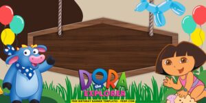 (Free Canva Template) Dora's Jungle Adventure Birthday Banner Templates E