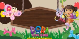 (Free Canva Template) Dora's Jungle Adventure Birthday Banner Templates F