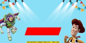 (Free Canva Template) Fun Toy Story Birthday Backdrop Templates D