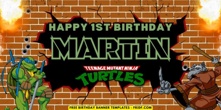 (Free Canva Template) Beloved TMNT Birthday Backdrop Templates