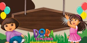 (Free Canva Template) Dora's Jungle Adventure Birthday Banner Templates H