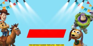 (Free Canva Template) Fun Toy Story Birthday Backdrop Templates E