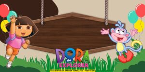 (Free Canva Template) Dora's Jungle Adventure Birthday Banner Templates I