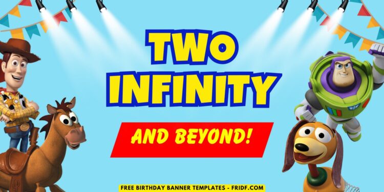 (Free Canva Template) Fun Toy Story Birthday Backdrop Templates