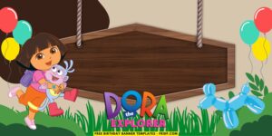 (Free Canva Template) Dora's Jungle Adventure Birthday Banner Templates A