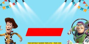 (Free Canva Template) Fun Toy Story Birthday Backdrop Templates G