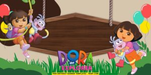 (Free Canva Template) Dora's Jungle Adventure Birthday Banner Templates B