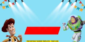 (Free Canva Template) Fun Toy Story Birthday Backdrop Templates H