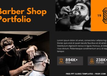 (Free Canva Template) Upscale Barbershop Business PPT Slides Templates