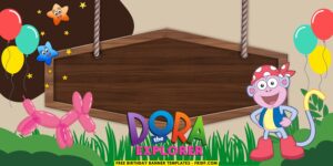 (Free Canva Template) Dora's Jungle Adventure Birthday Banner Templates C