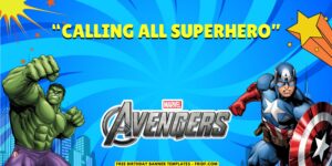 (Free Canva Template) Super Epic Avengers Birthday Backdrop Templates B