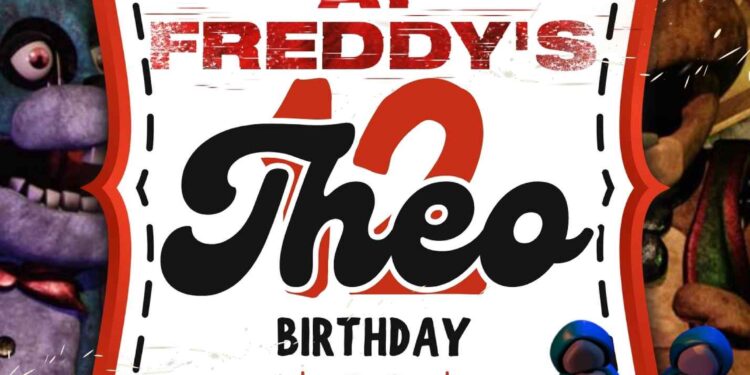 FREE Editable Five Nights at Freddy's Birthday Invitations