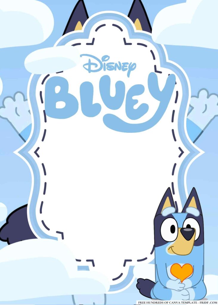 FREE Editable Bluey Birthday Invitations - FRIDF