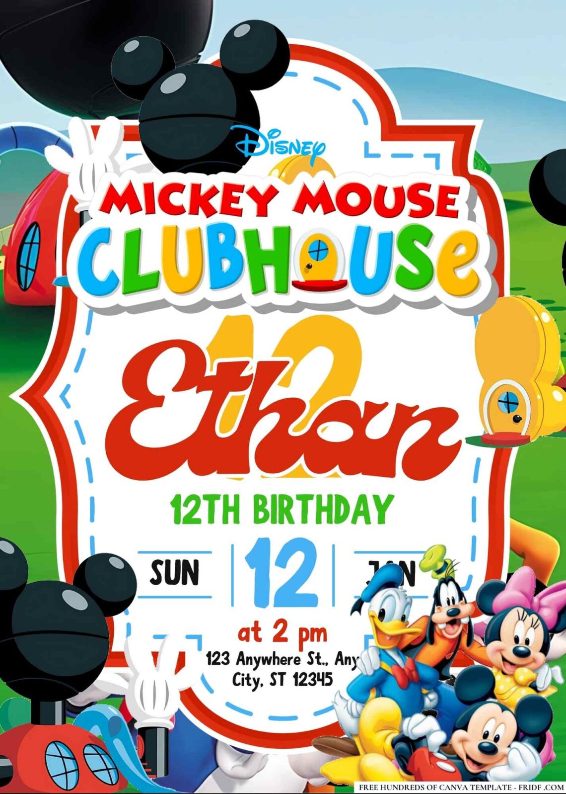 FREE Editable Mickey Mouse Clubhouse Birthday Invitations - FRIDF ...