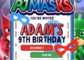 FREE Editable PJ Masks Birthday Invitations